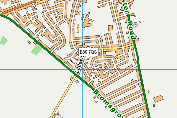 B80 7QS map - OS VectorMap District (Ordnance Survey)