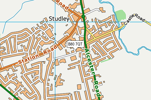 B80 7QT map - OS VectorMap District (Ordnance Survey)