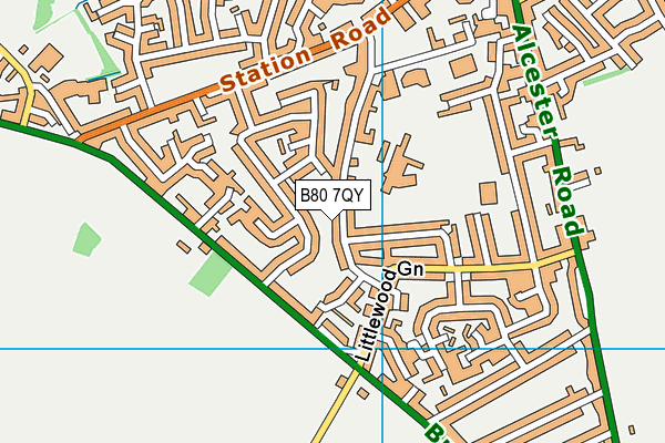 B80 7QY map - OS VectorMap District (Ordnance Survey)