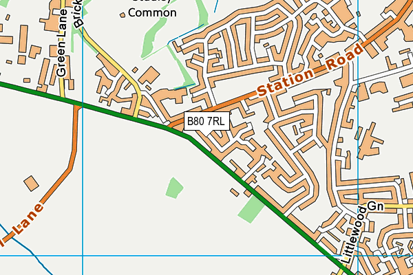 B80 7RL map - OS VectorMap District (Ordnance Survey)