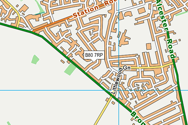 B80 7RP map - OS VectorMap District (Ordnance Survey)