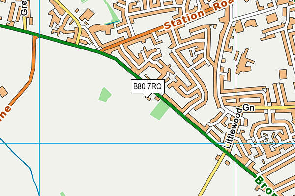 B80 7RQ map - OS VectorMap District (Ordnance Survey)