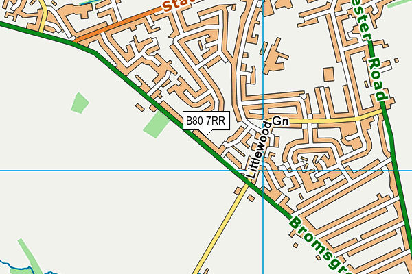 B80 7RR map - OS VectorMap District (Ordnance Survey)