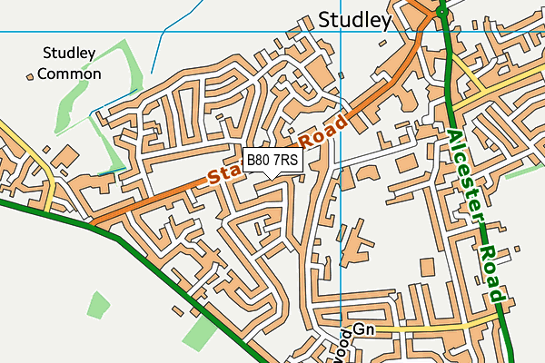 B80 7RS map - OS VectorMap District (Ordnance Survey)