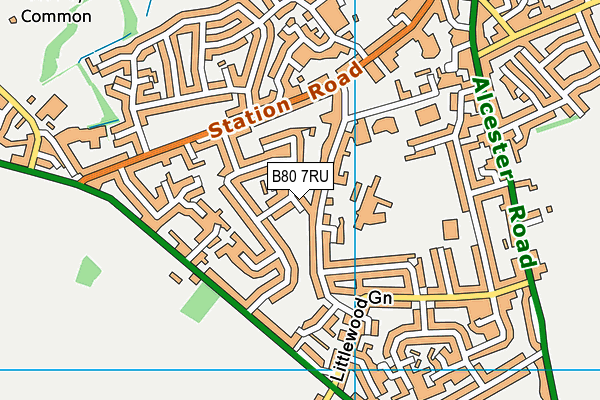 B80 7RU map - OS VectorMap District (Ordnance Survey)