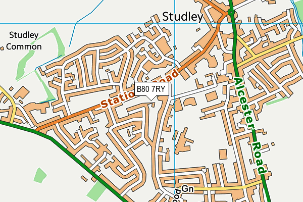 B80 7RY map - OS VectorMap District (Ordnance Survey)