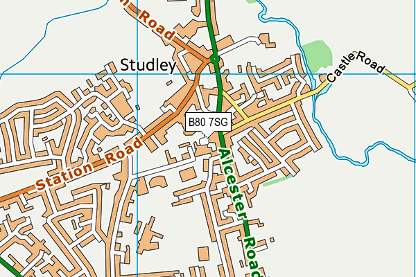 B80 7SG map - OS VectorMap District (Ordnance Survey)