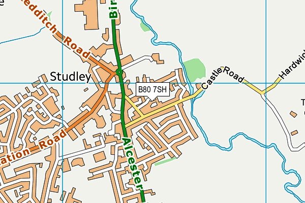 B80 7SH map - OS VectorMap District (Ordnance Survey)