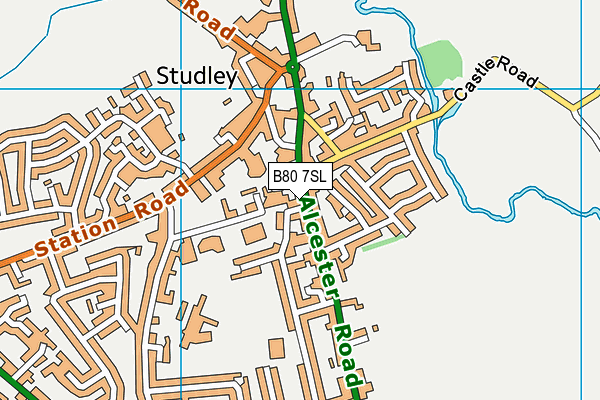 B80 7SL map - OS VectorMap District (Ordnance Survey)