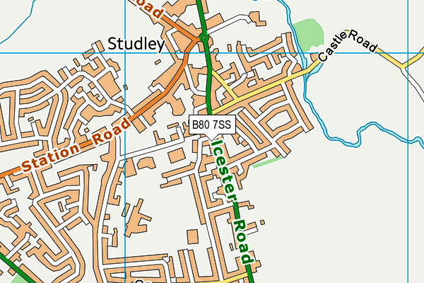 B80 7SS map - OS VectorMap District (Ordnance Survey)