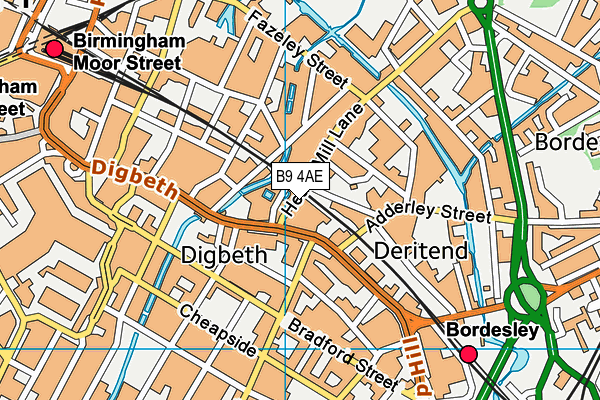 B9 4AE map - OS VectorMap District (Ordnance Survey)