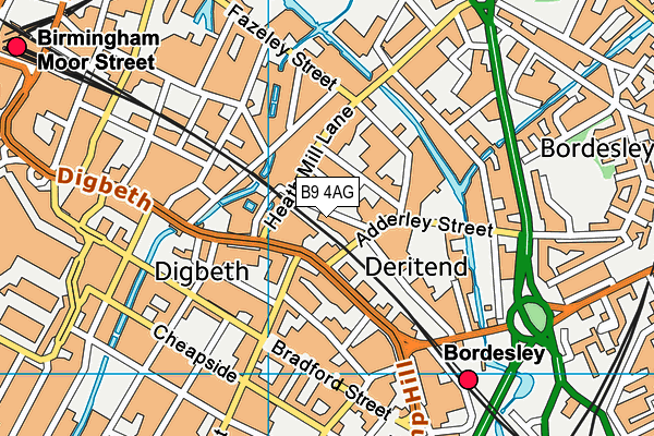 B9 4AG map - OS VectorMap District (Ordnance Survey)