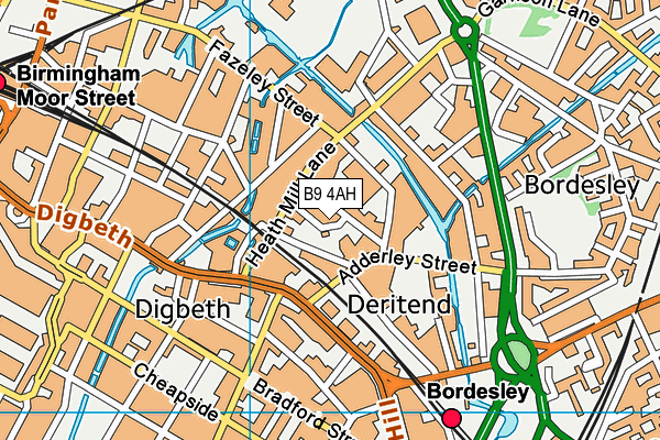 B9 4AH map - OS VectorMap District (Ordnance Survey)