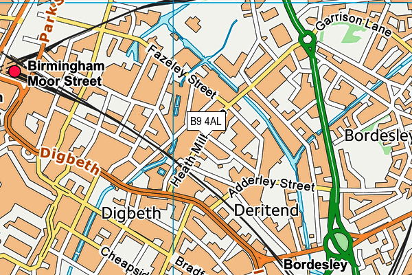 B9 4AL map - OS VectorMap District (Ordnance Survey)