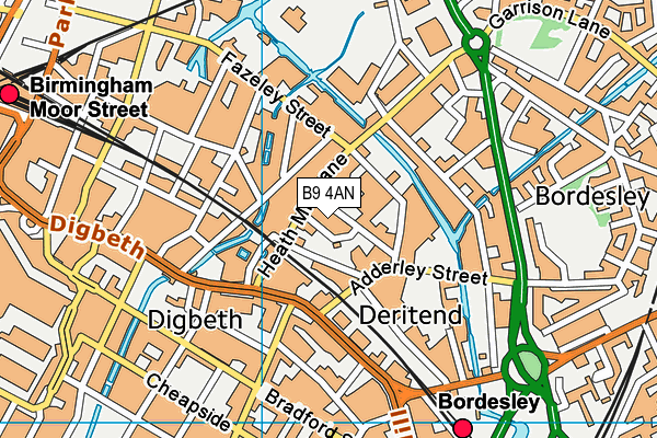 B9 4AN map - OS VectorMap District (Ordnance Survey)