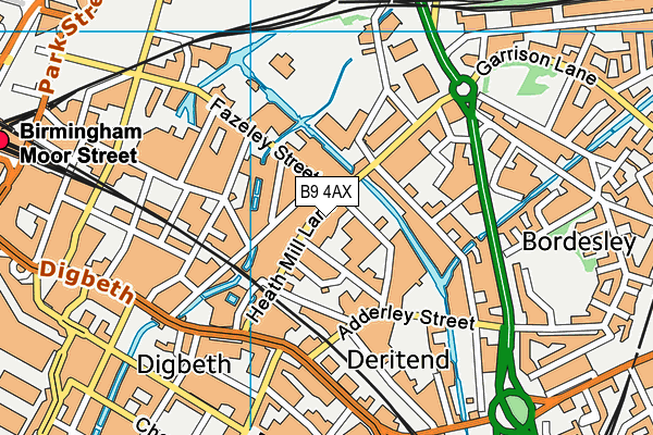 B9 4AX map - OS VectorMap District (Ordnance Survey)