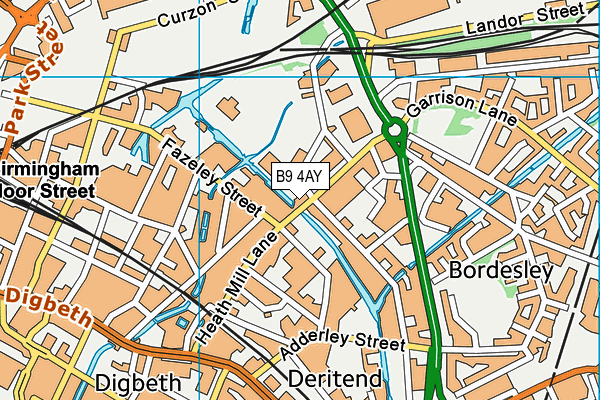 B9 4AY map - OS VectorMap District (Ordnance Survey)