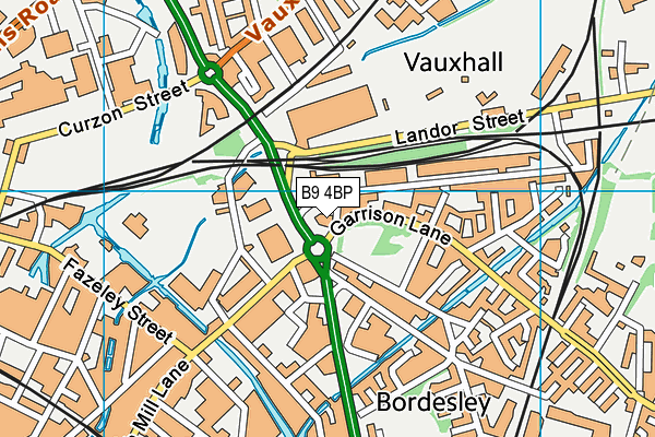 B9 4BP map - OS VectorMap District (Ordnance Survey)