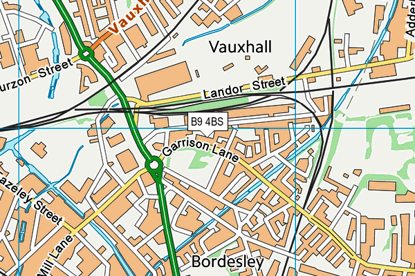B9 4BS map - OS VectorMap District (Ordnance Survey)