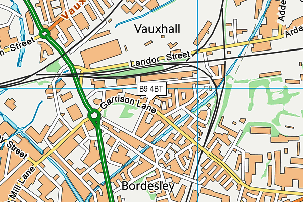 B9 4BT map - OS VectorMap District (Ordnance Survey)