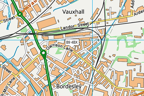 B9 4BX map - OS VectorMap District (Ordnance Survey)