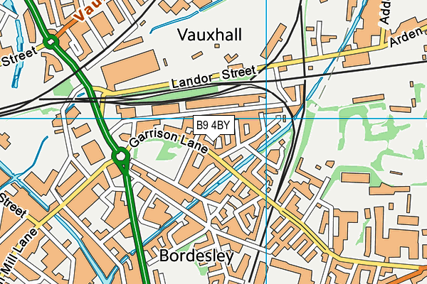 B9 4BY map - OS VectorMap District (Ordnance Survey)
