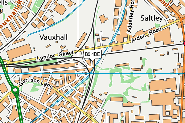 B9 4DE map - OS VectorMap District (Ordnance Survey)