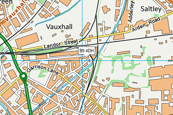 B9 4DH map - OS VectorMap District (Ordnance Survey)