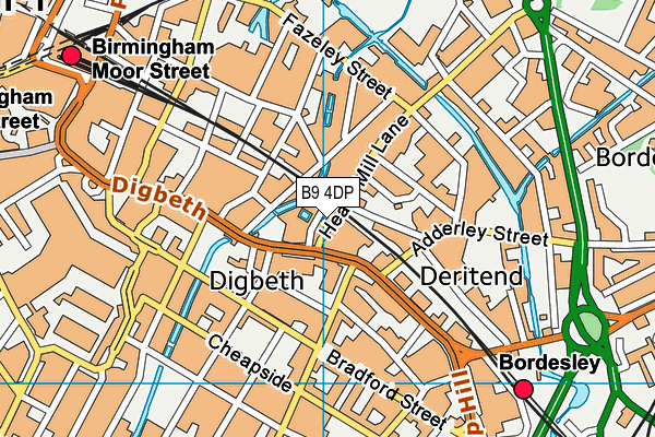 B9 4DP map - OS VectorMap District (Ordnance Survey)