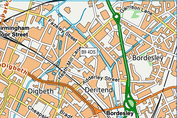 B9 4DS map - OS VectorMap District (Ordnance Survey)