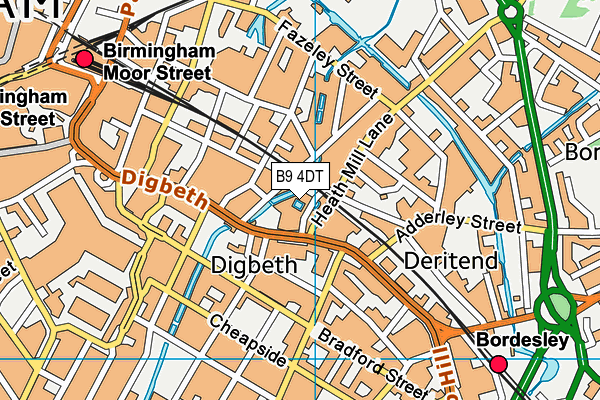 B9 4DT map - OS VectorMap District (Ordnance Survey)