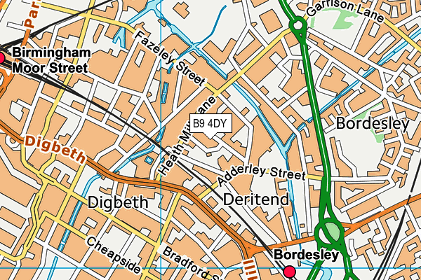 B9 4DY map - OS VectorMap District (Ordnance Survey)