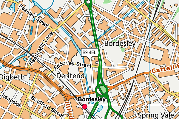 B9 4EL map - OS VectorMap District (Ordnance Survey)