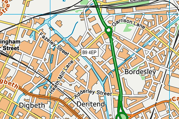 B9 4EP map - OS VectorMap District (Ordnance Survey)