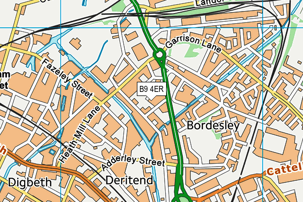 B9 4ER map - OS VectorMap District (Ordnance Survey)