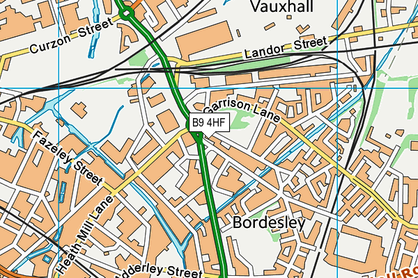 B9 4HF map - OS VectorMap District (Ordnance Survey)