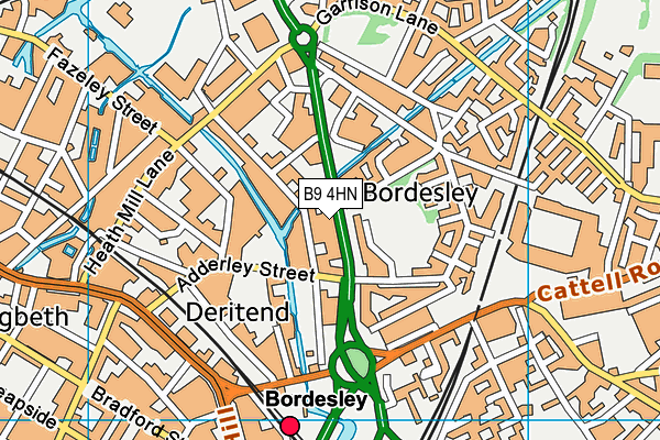 B9 4HN map - OS VectorMap District (Ordnance Survey)