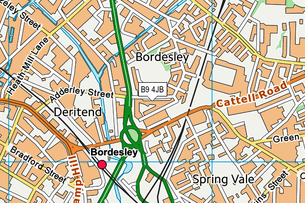 B9 4JB map - OS VectorMap District (Ordnance Survey)
