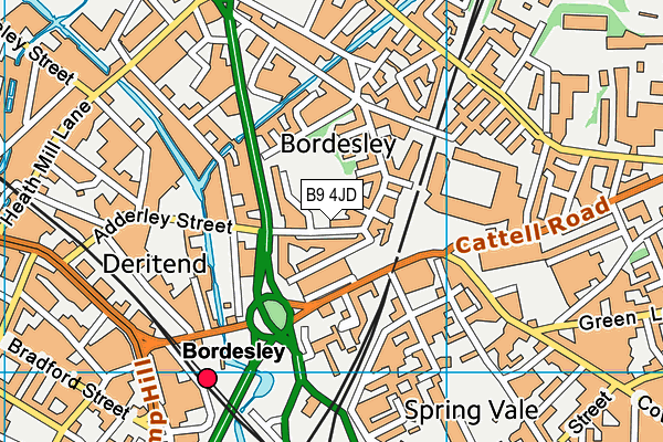 B9 4JD map - OS VectorMap District (Ordnance Survey)