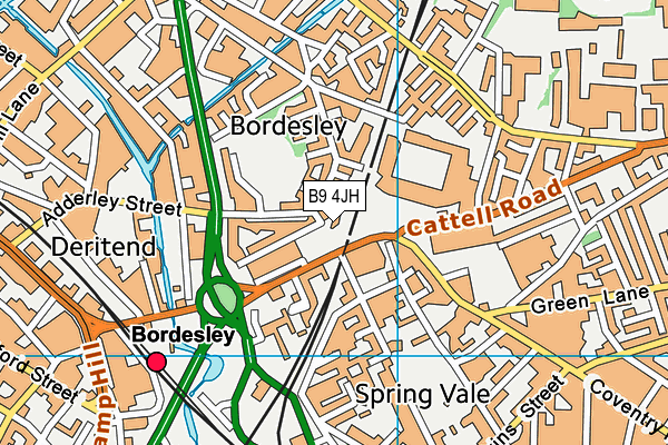 B9 4JH map - OS VectorMap District (Ordnance Survey)