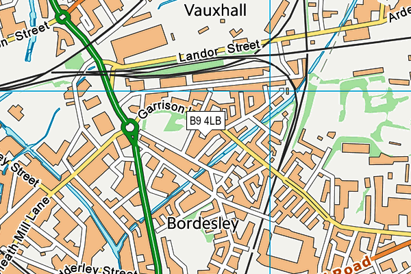 B9 4LB map - OS VectorMap District (Ordnance Survey)