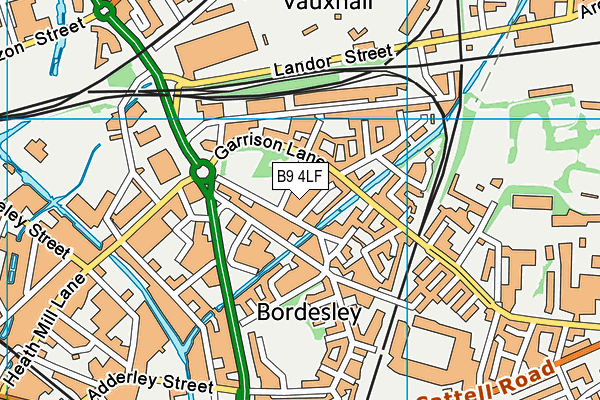 B9 4LF map - OS VectorMap District (Ordnance Survey)