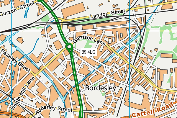 B9 4LG map - OS VectorMap District (Ordnance Survey)