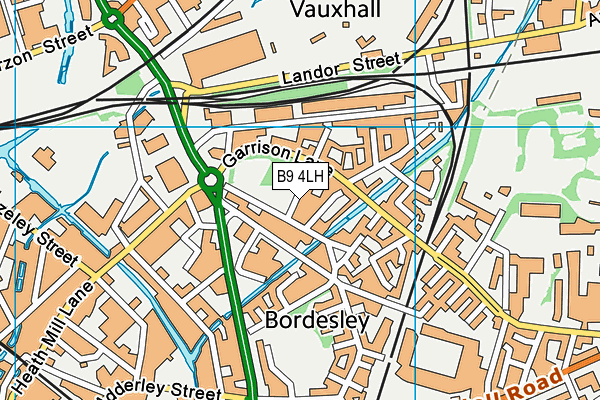 B9 4LH map - OS VectorMap District (Ordnance Survey)