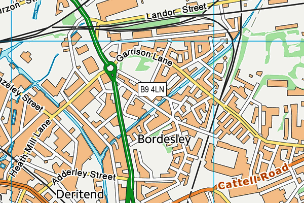 B9 4LN map - OS VectorMap District (Ordnance Survey)