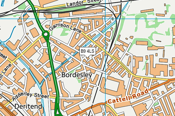 B9 4LS map - OS VectorMap District (Ordnance Survey)