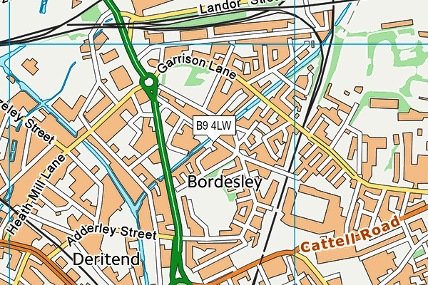 B9 4LW map - OS VectorMap District (Ordnance Survey)
