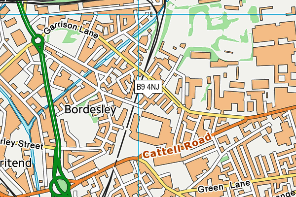 B9 4NJ map - OS VectorMap District (Ordnance Survey)