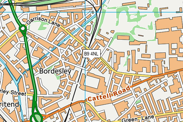 B9 4NL map - OS VectorMap District (Ordnance Survey)