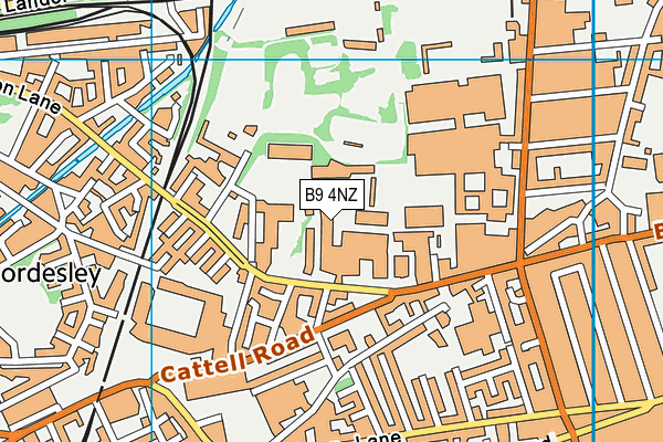 B9 4NZ map - OS VectorMap District (Ordnance Survey)